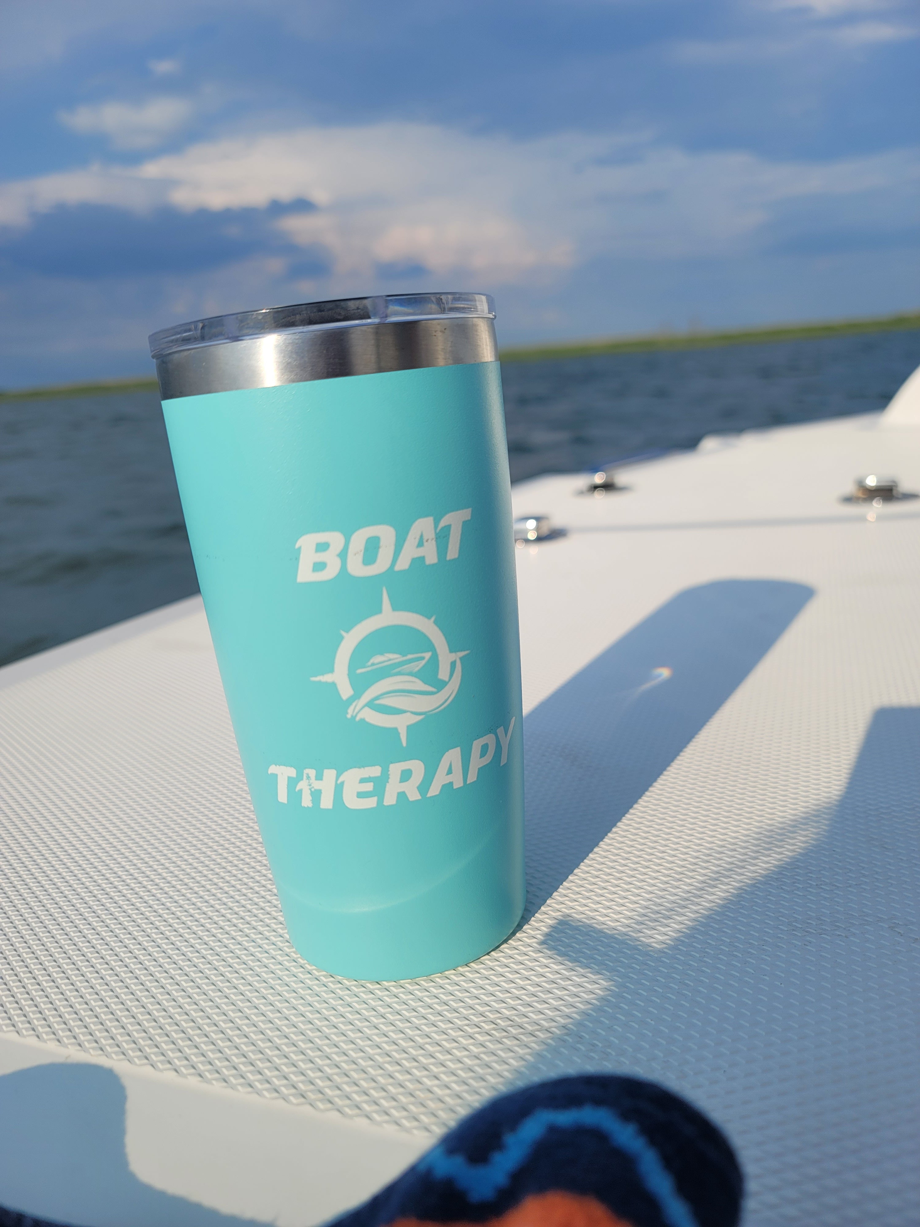 20 Oz. Blue Powder Coated Tumbler
